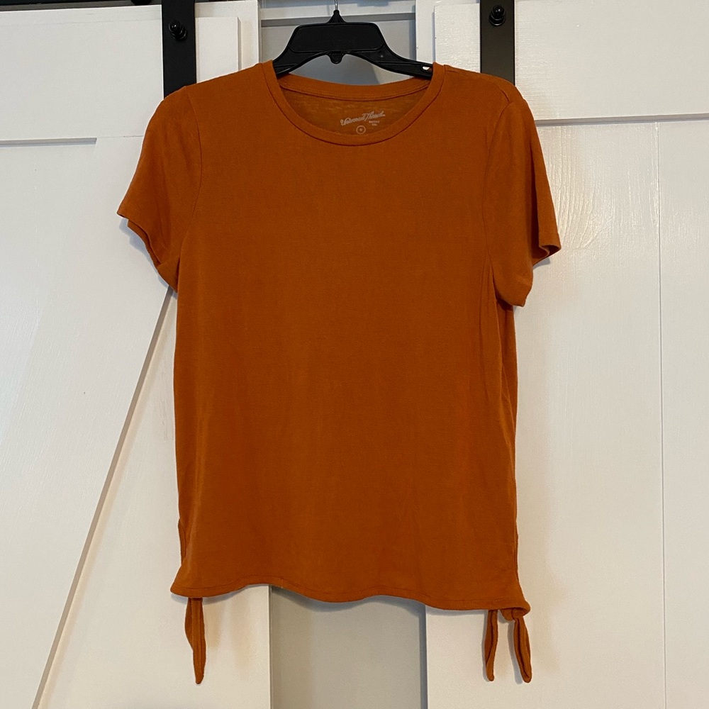 Orange tie shirt